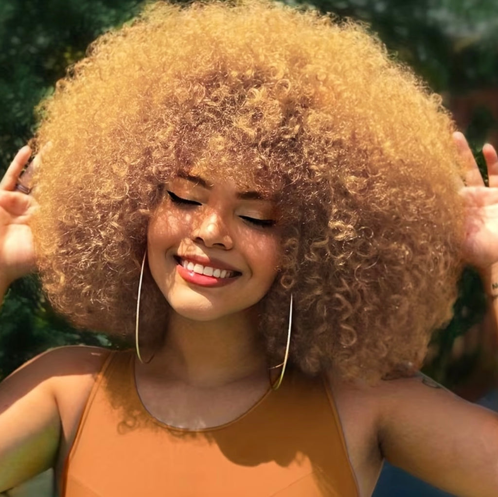 Bouncy afro curly wig