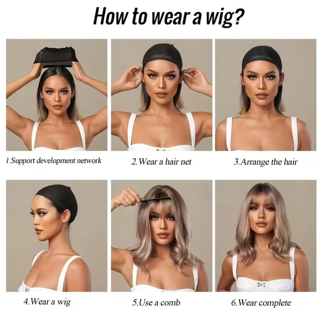 Elegant long wine red curly wave wig