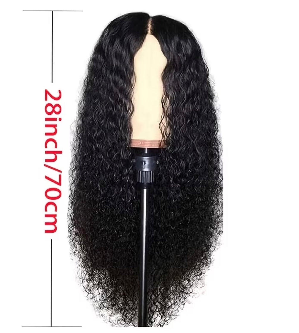 Long Black Deep Wave Wig