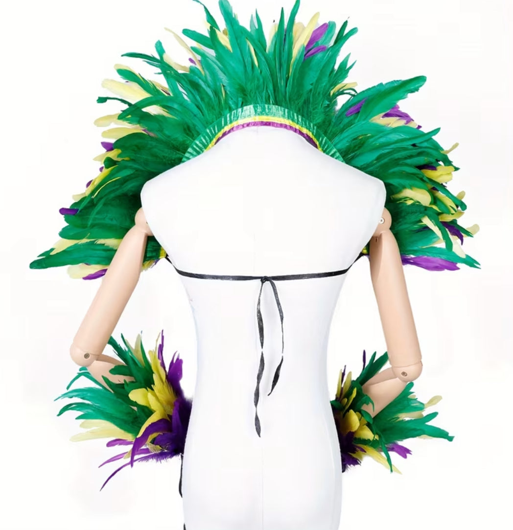 Feather shawl cuff set